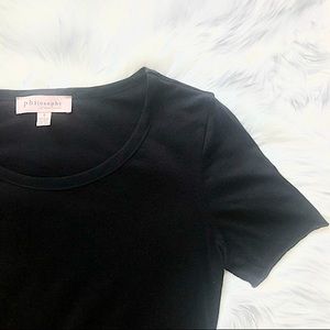 PHILOSOPHY Black Casual Classic Scoop Neck T-shirt size Small